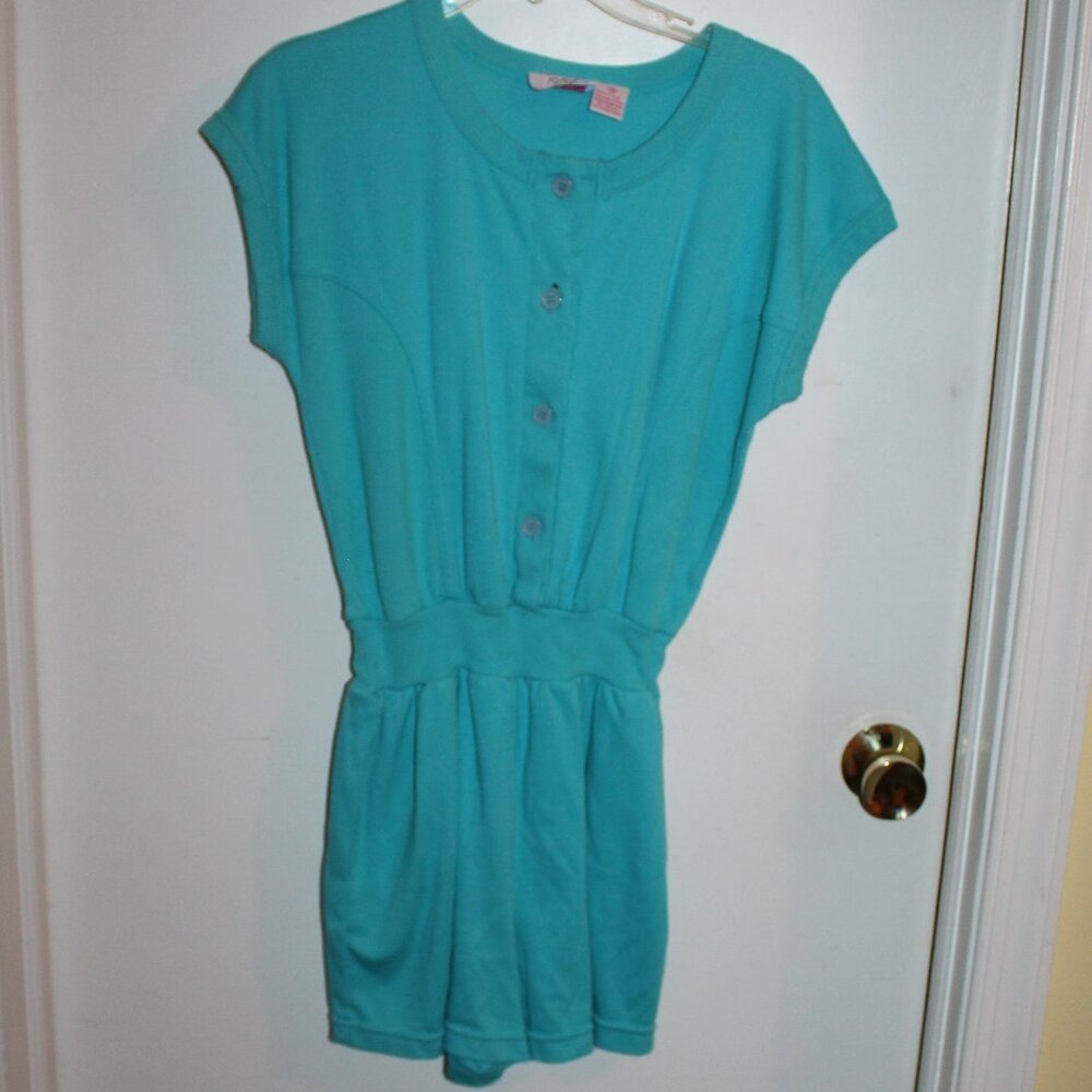 Vintage Rompin Rage Solid Green Romper